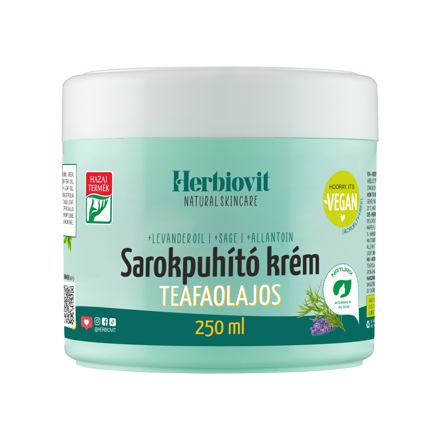 Herbiovit Sarokpuhító krém teafaolajos 250ml